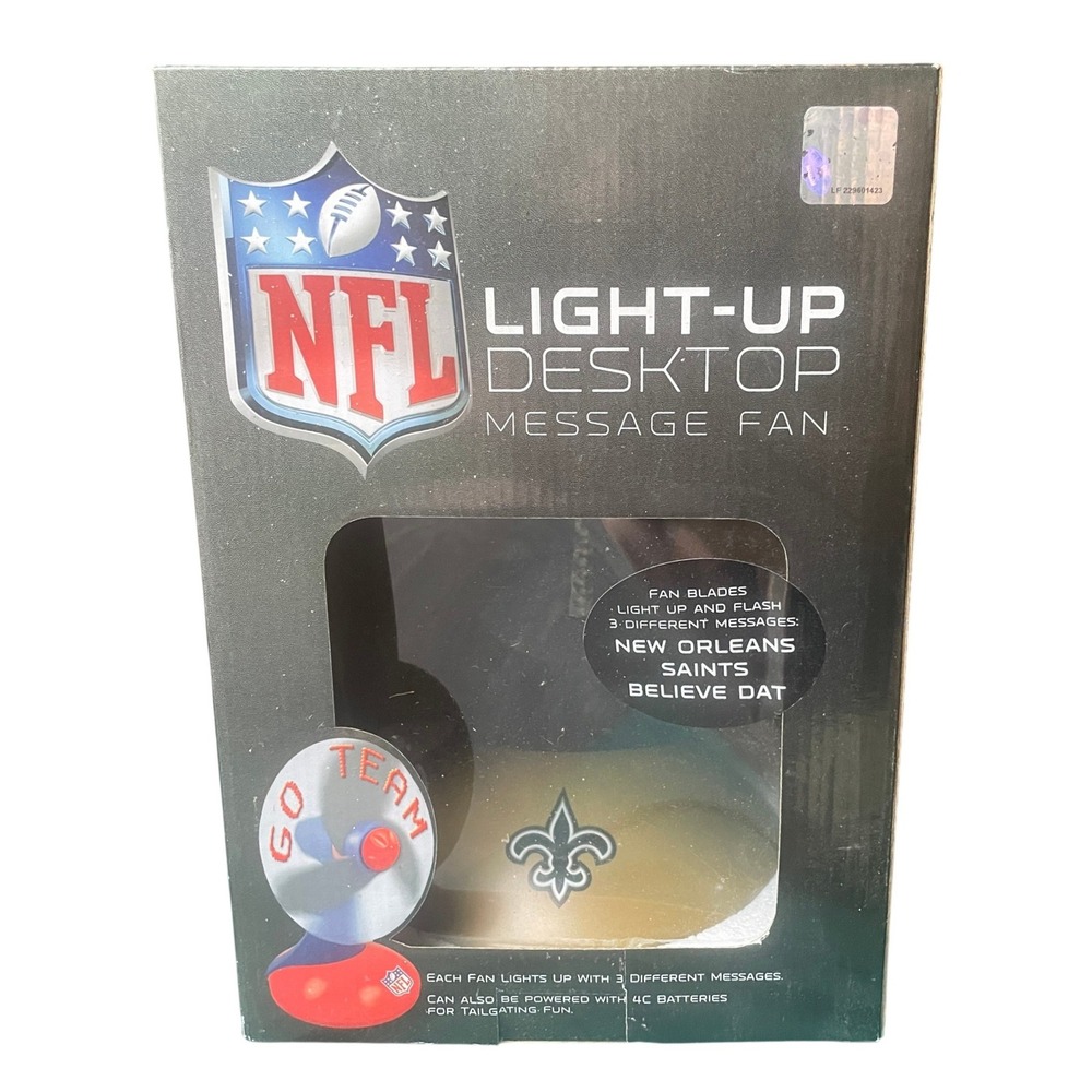 NFL New Orleans Saints Light-Up Desktop Message Fan Believe Dat LED Gold Black